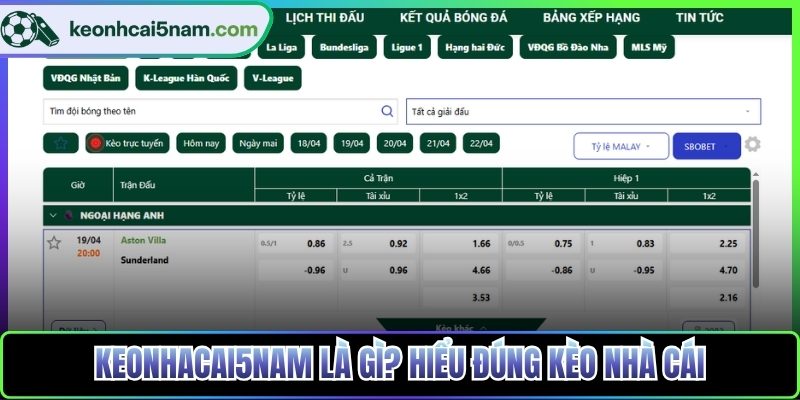 Kèo nhà cái 5nam là gì? Hiểu đúng kèo nhà cái